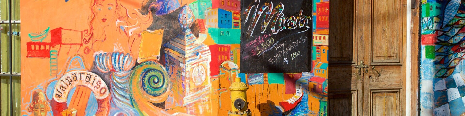 Valparaíso mostrando arte al aire libre