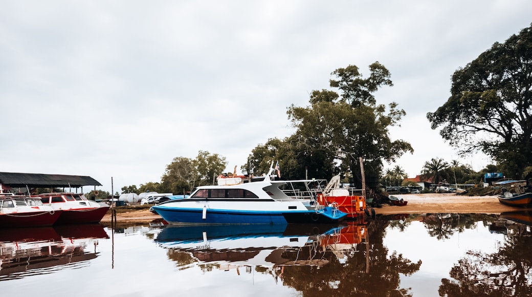 Luxury boats the Jetty in Merang, Terengganu, Malaysia.