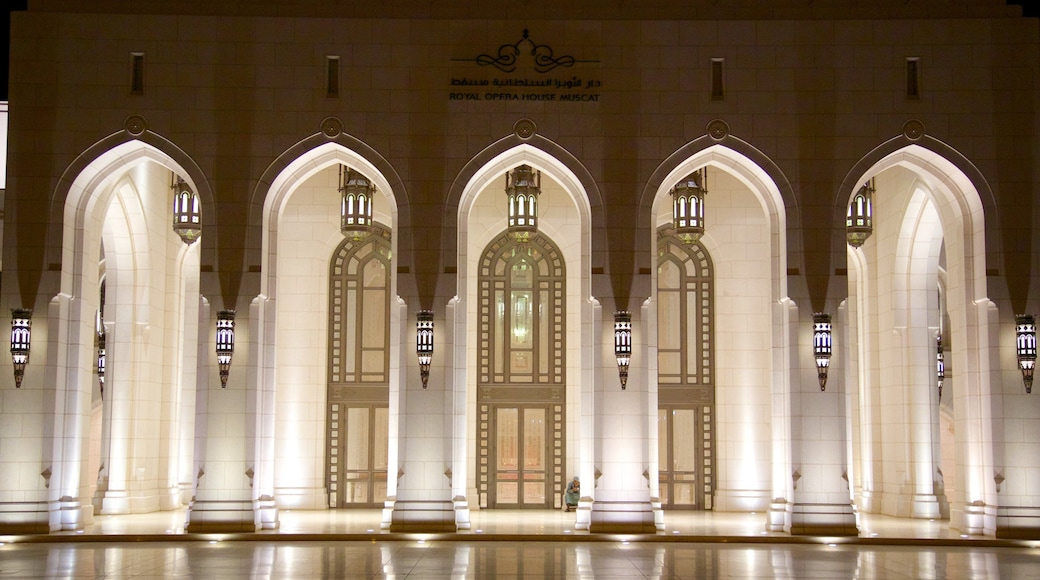 Royal Opera House Muscat featuring a square or plaza, night scenes and theater scenes