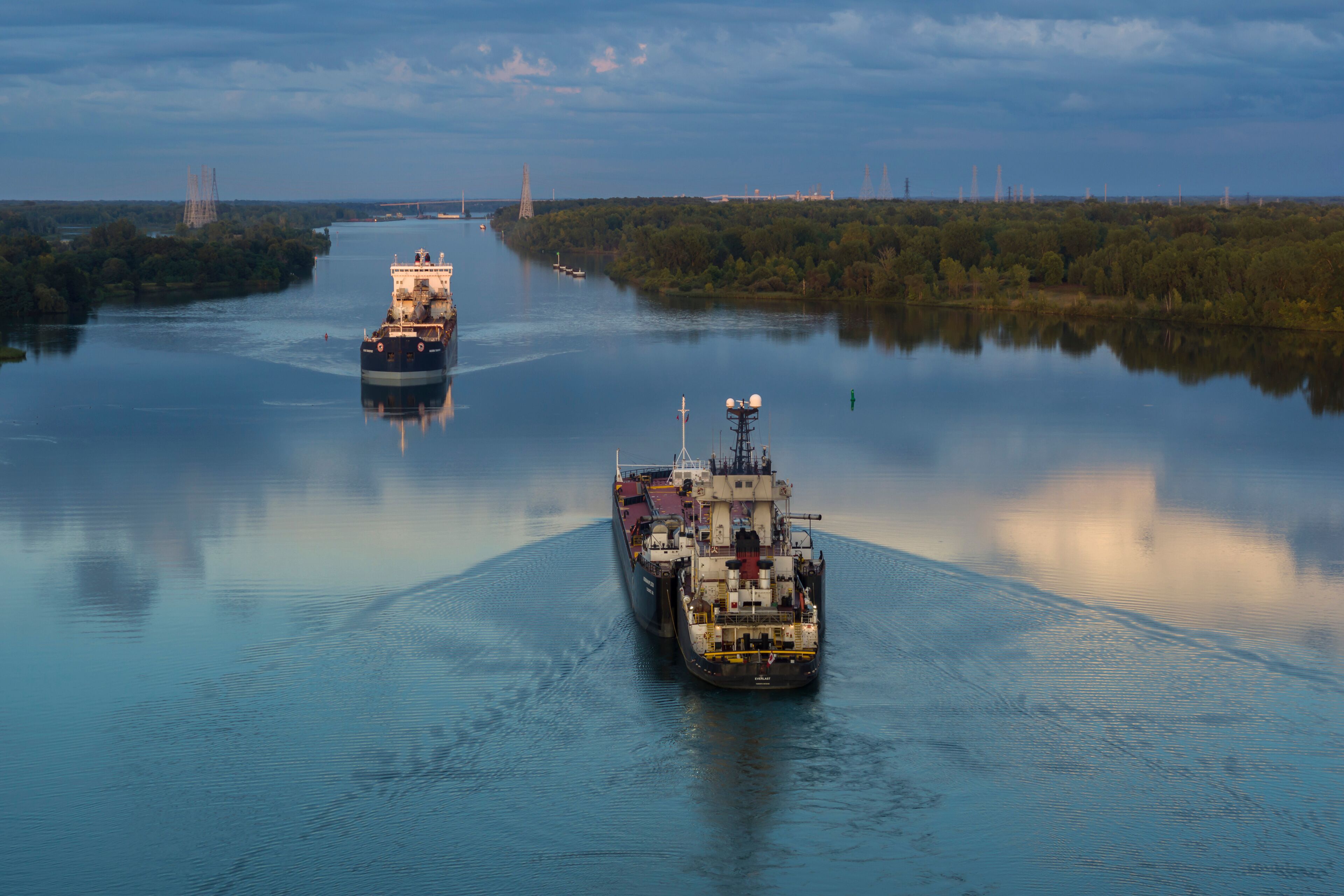 Commercial Freight Ships, St. Lawrence Seaway, Massena, New York
