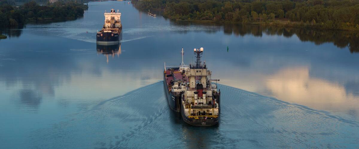 Commercial Freight Ships, St. Lawrence Seaway, Massena, New York