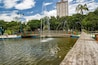 Lake with fountain in Park Santos Dumont, Sao Jose dos Campos, Brazil