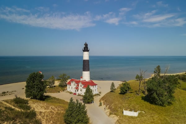 Historic Big Sable point light house near Ludington, Michigan