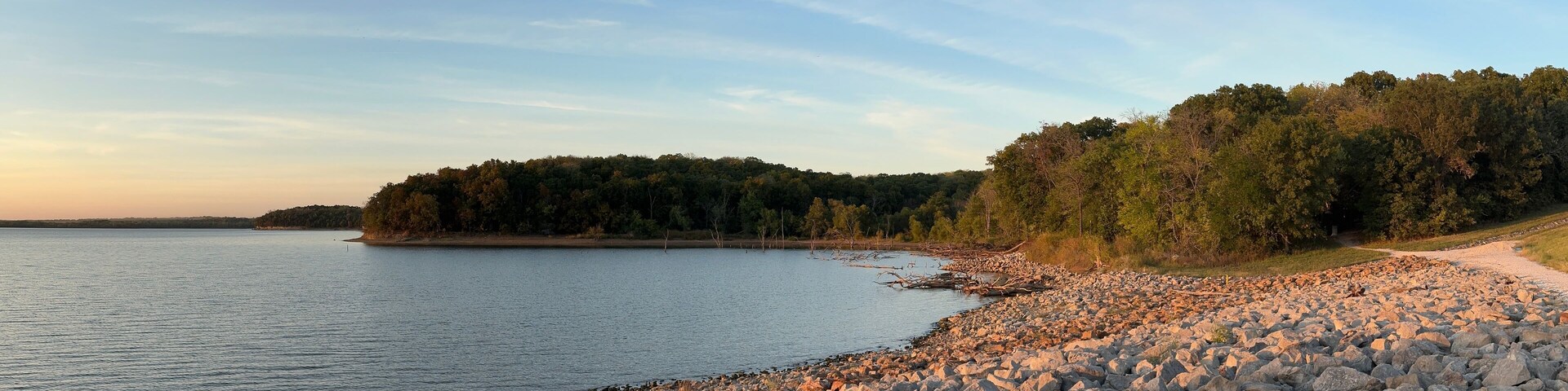 Rocky Shore of Hillsdale Lake in Hillsdale, KS