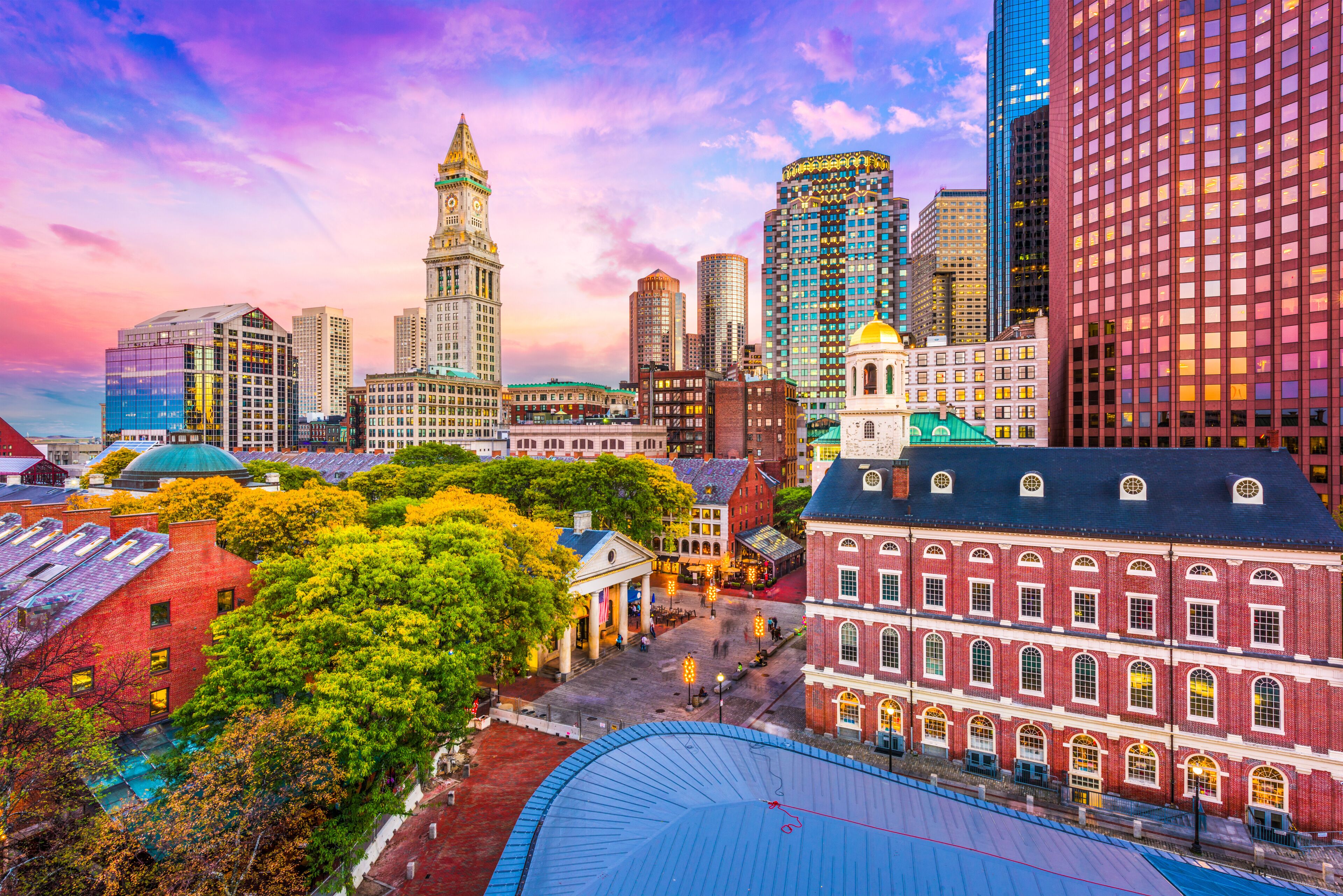 Boston, Massachusetts, USA downtown cityscape.