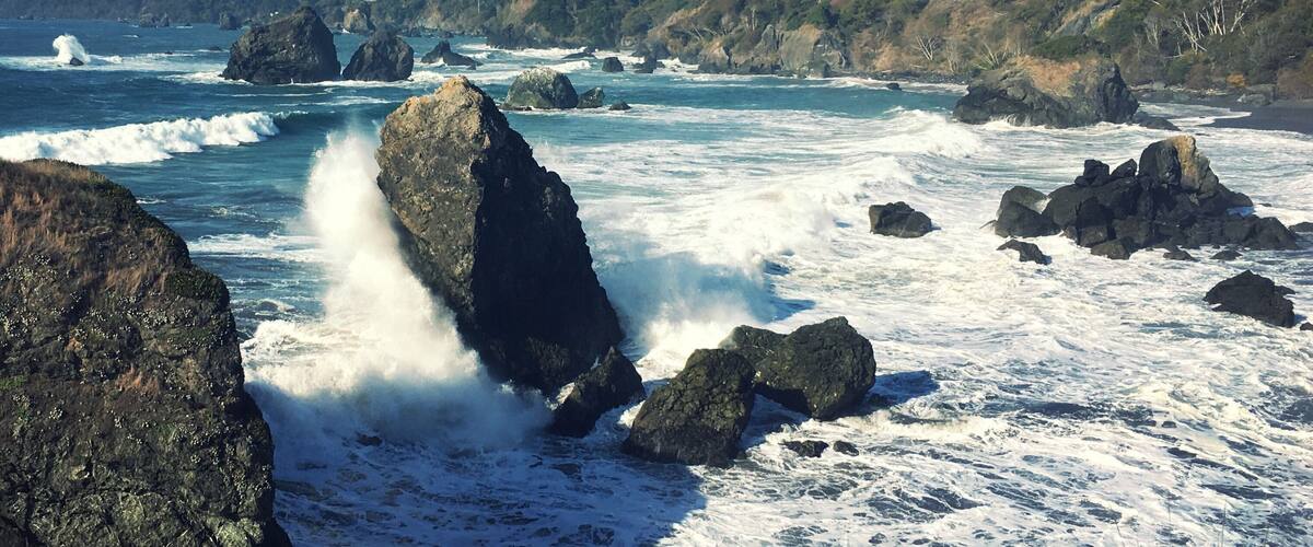 Luffenholtz Beach on a particularly choppy day