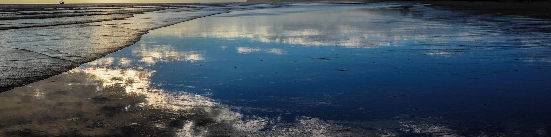 Beautiful sunset at Playa El Cuco, El Salvador.