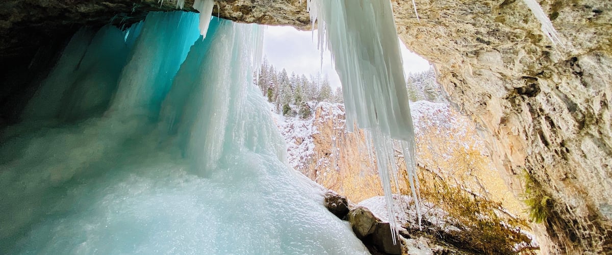 One of many caves in Rifle Mountain Park!