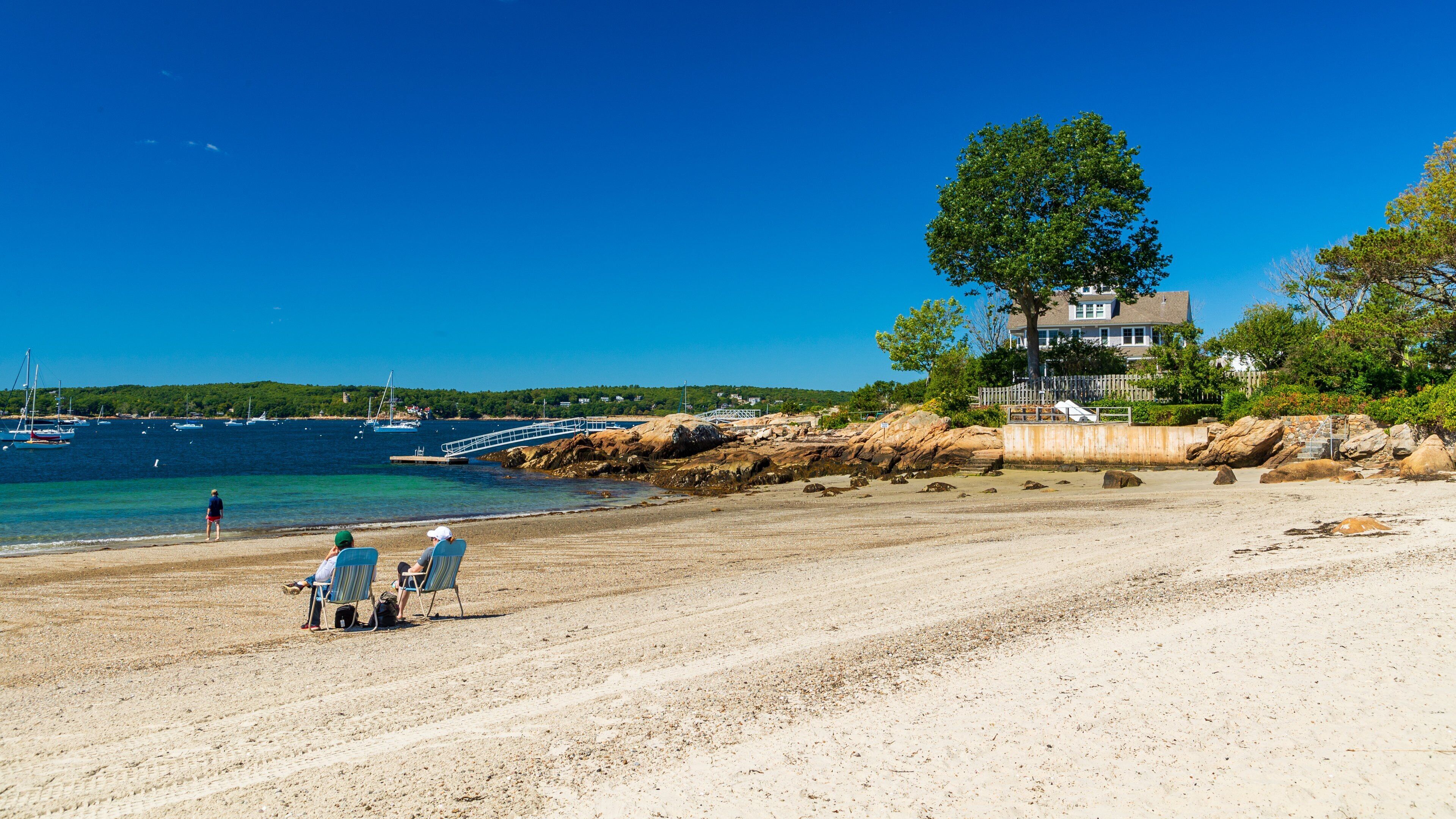 Niles Beach showing general coastal views and a sandy beach as well as a couple