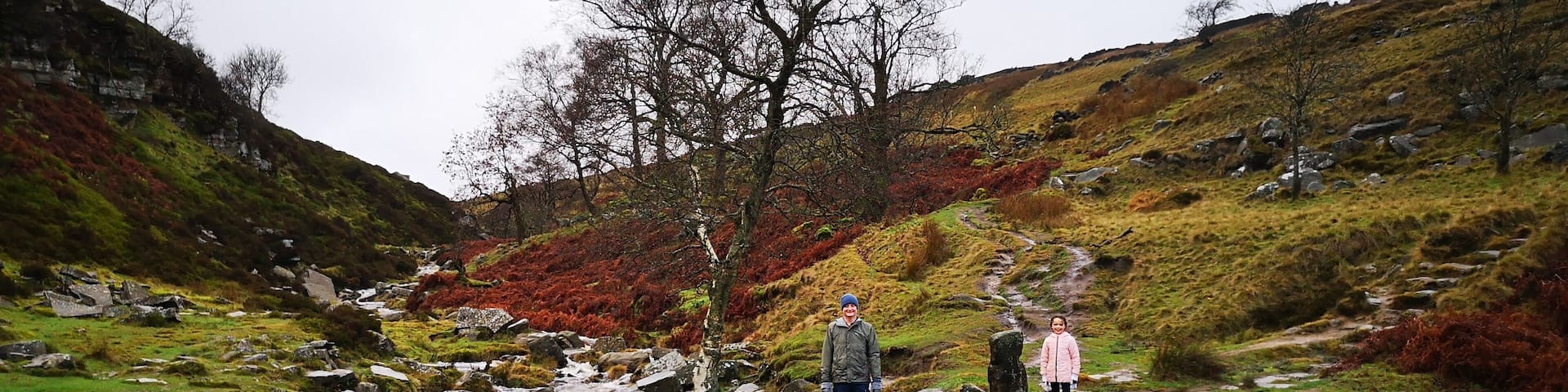 The packhorse bridge near the Bronte Falls , Haworth, Yorkshire. Resplendent scenery even on a wuthering day in December. :)