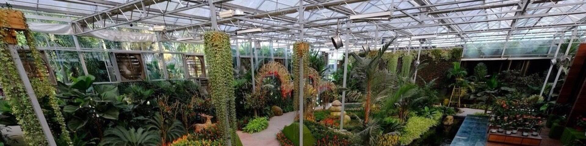 This picture showing the main hall of the plant gallery .