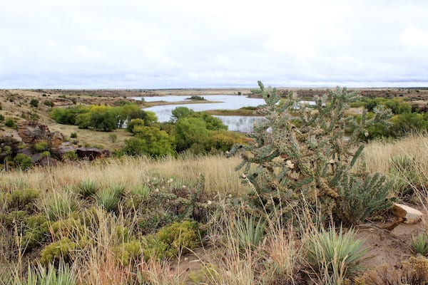 Beautiful View of Lake Carl Etling from the Scenic Overlook in Black Mesa State Park in the Panhandle of Oklahoma