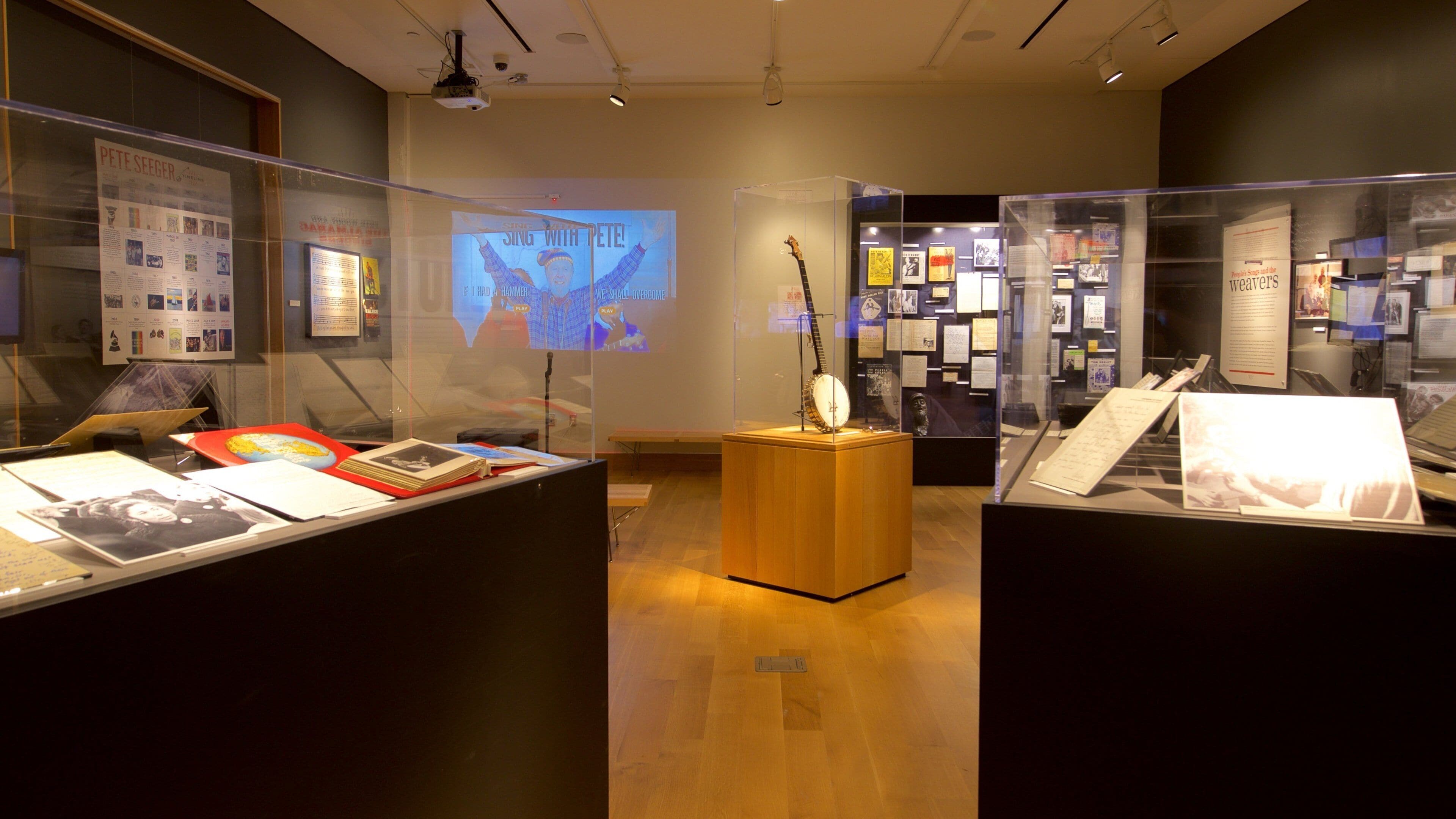 Woody Guthrie Center showing music and interior views