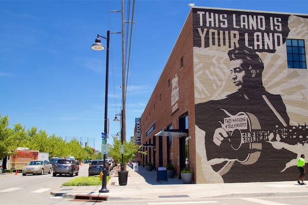 Woody Guthrie Center featuring outdoor art