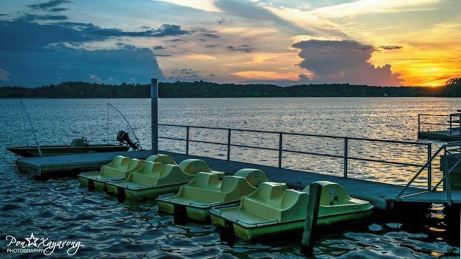 Lake Crabtree during Sunset. Good place to take the family. No entry or parking fees. Boat rentals are available