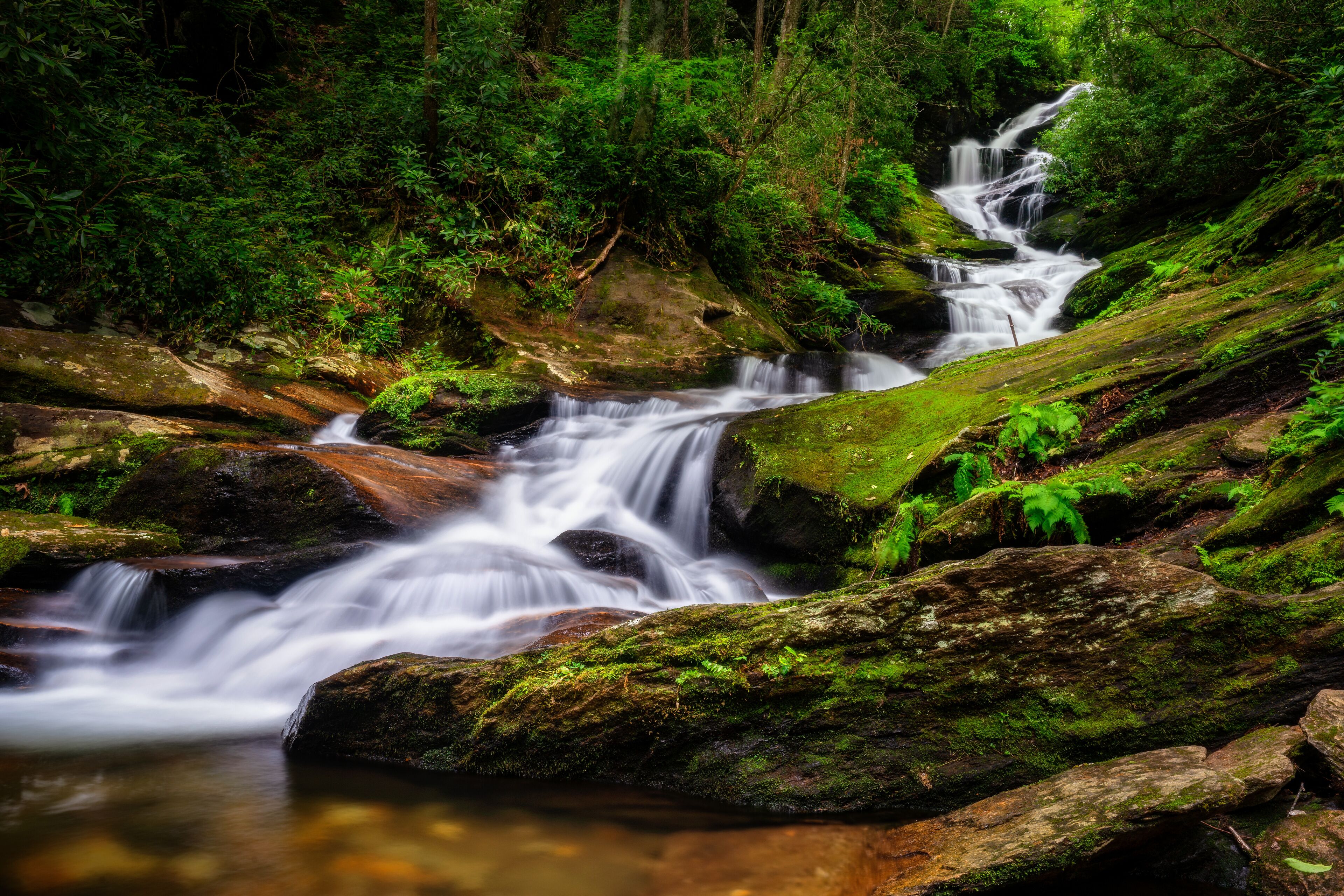 Roaring Fork Falls near the Blue Ridge Parkway in the North Carolina mountains