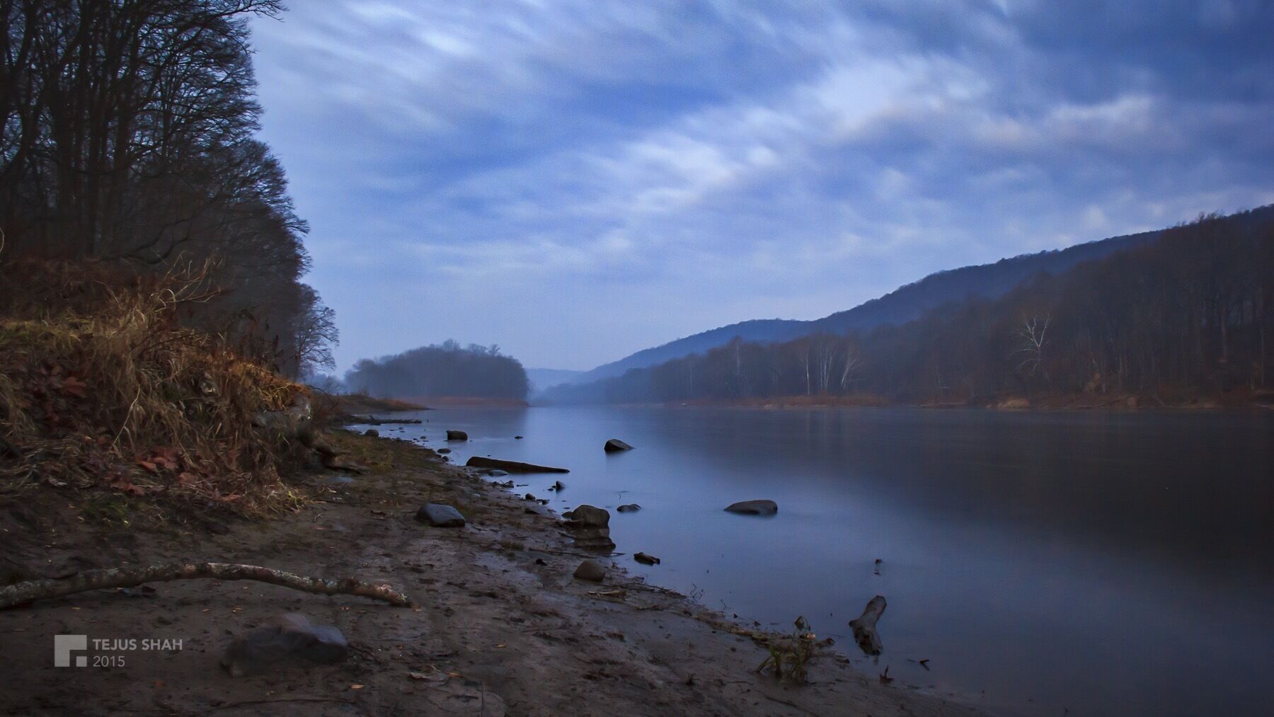 Just past the boat launch across the Douglas Trail on Old Mine Road in New Jersey