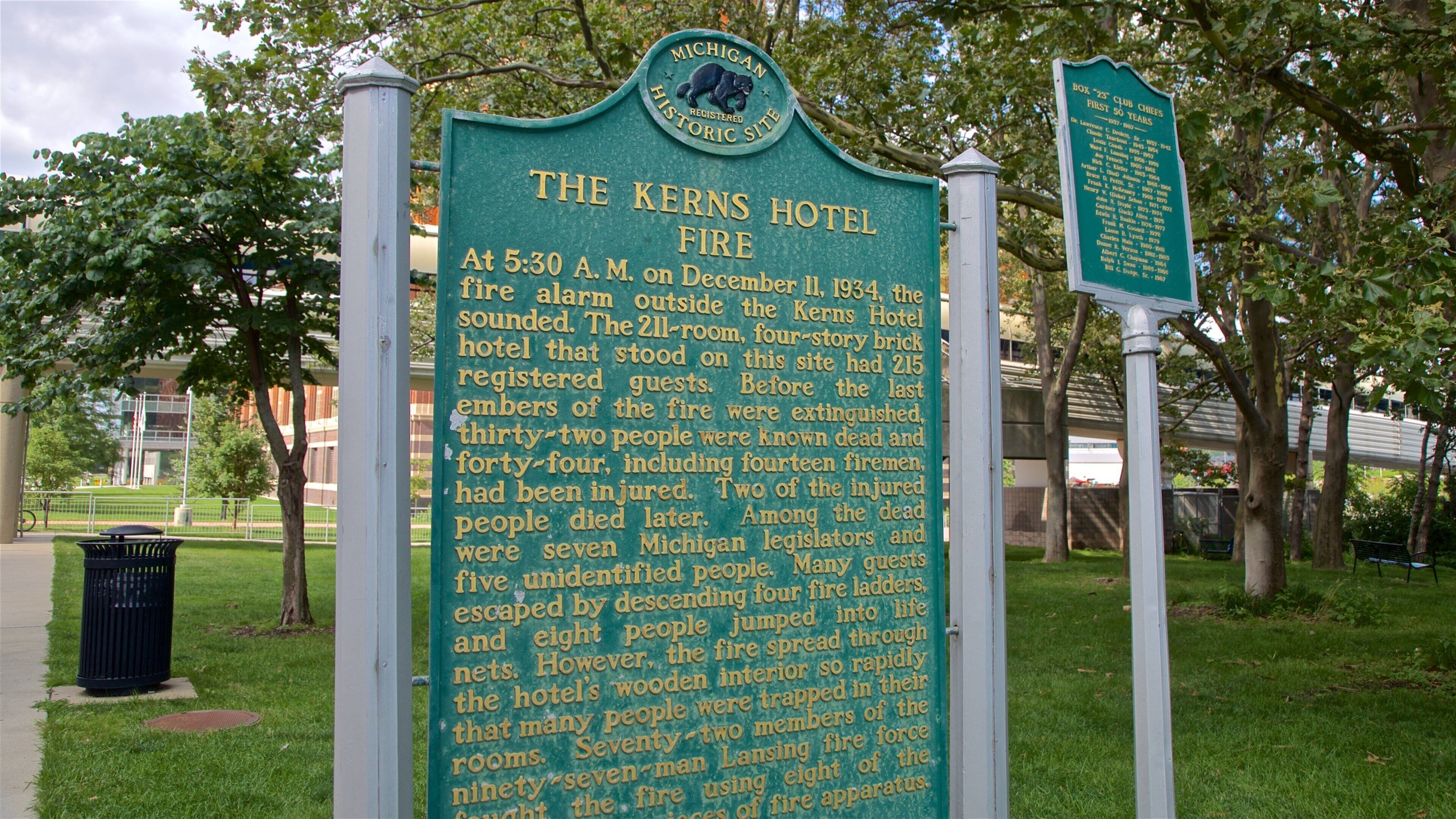 Wentworth Park showing signage and heritage elements