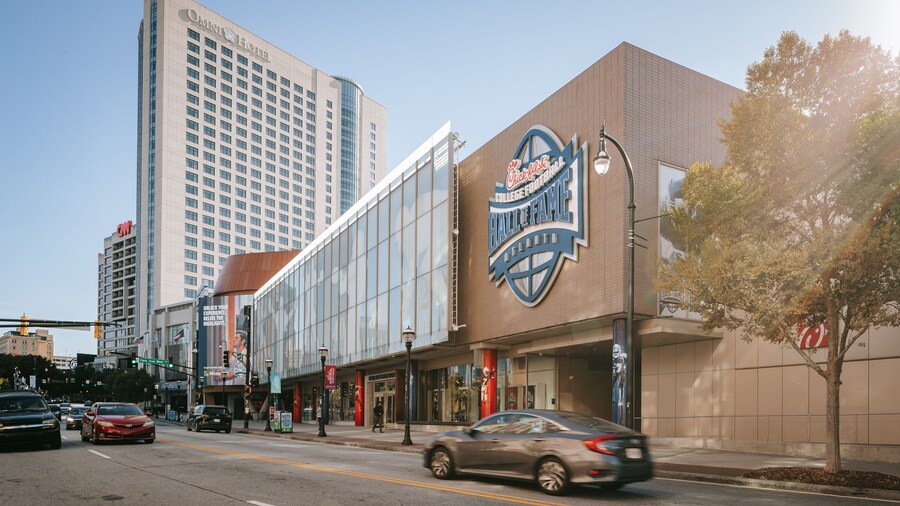 College Football Hall of Fame which includes signage