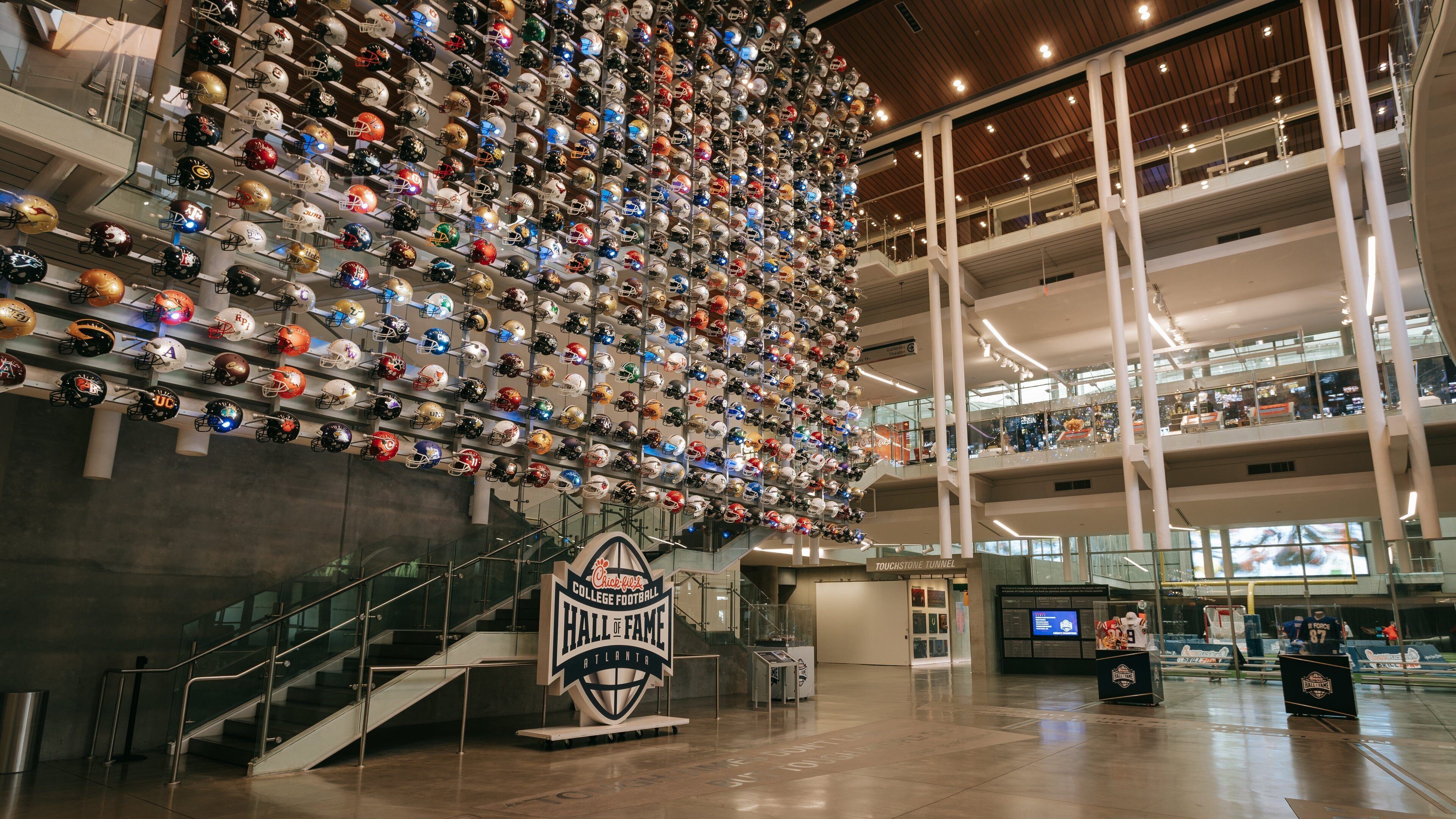 College Football Hall of Fame featuring interior views and signage