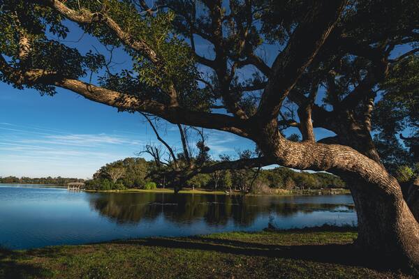 Community park on Lake Sybelia in Maitland a suburb of Orlando Florida