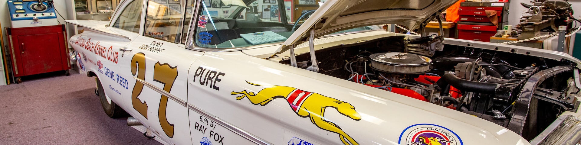 Living Legends of Auto Racing showing interior views and heritage elements