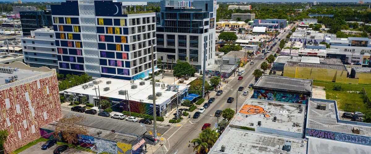 Aerial image of Wynwood Miami FL USA