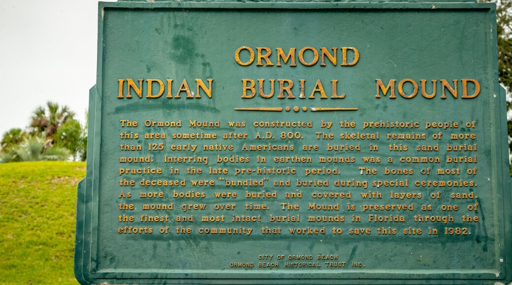 Ormond Mound which includes signage and heritage elements