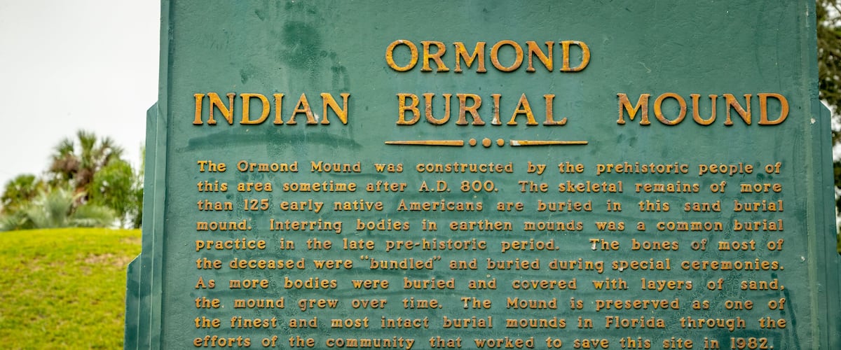 Ormond Mound which includes signage and heritage elements