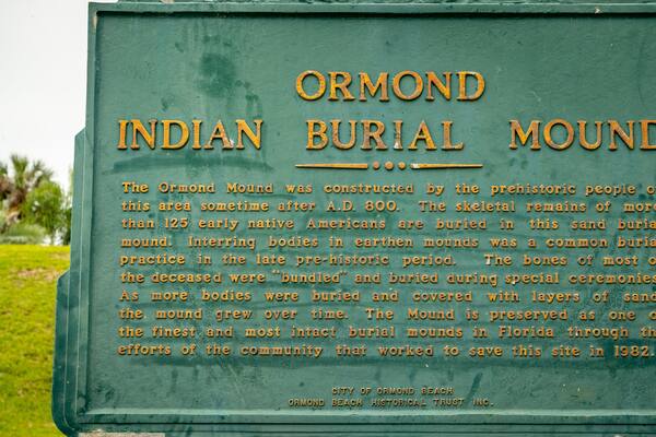 Ormond Mound which includes signage and heritage elements