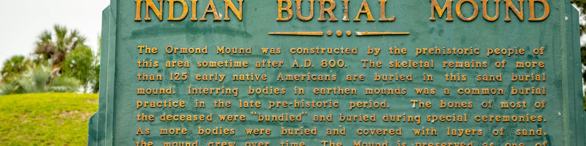Ormond Mound which includes signage and heritage elements