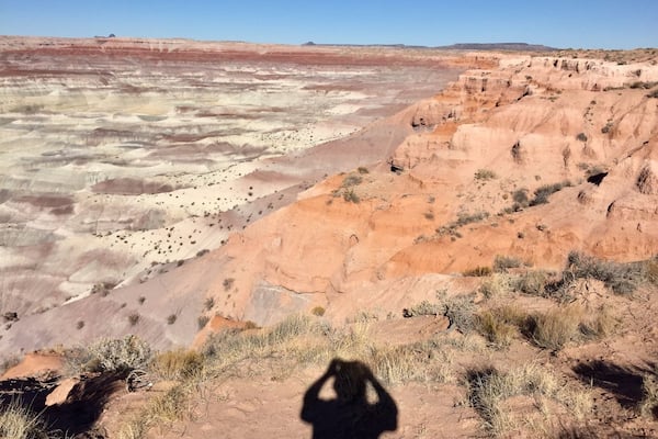 Caught myself in shadow! This is a beautiful little visited county park located about 20 miles north of Winslow, Arizona.
