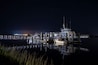 Night scene of the ferry to Cumberland Island and the waterfront in St Marys, Georgia.