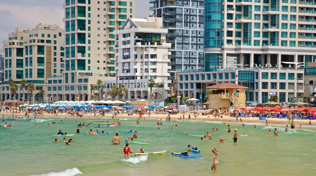Tel Aviv showing a city, a coastal town and general coastal views