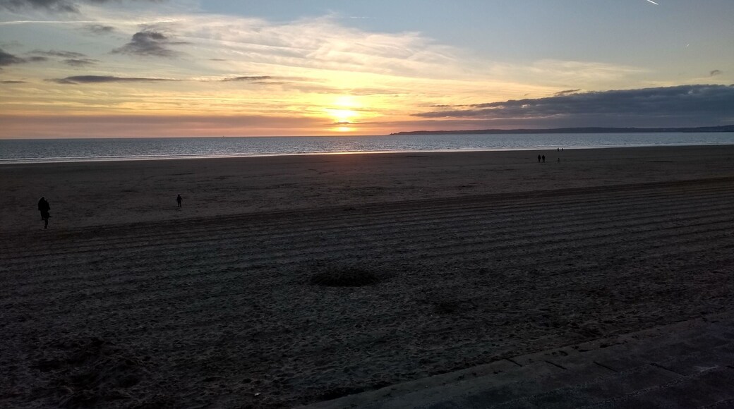 Sunset over Mumbles, taken from Aberavon beach, Port Talbot, South Wales