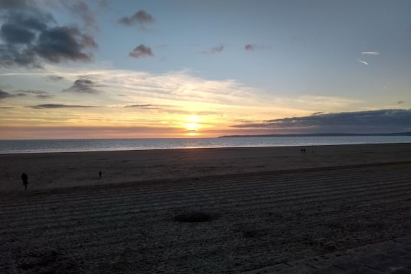 Sunset over Mumbles, taken from Aberavon beach, Port Talbot, South Wales