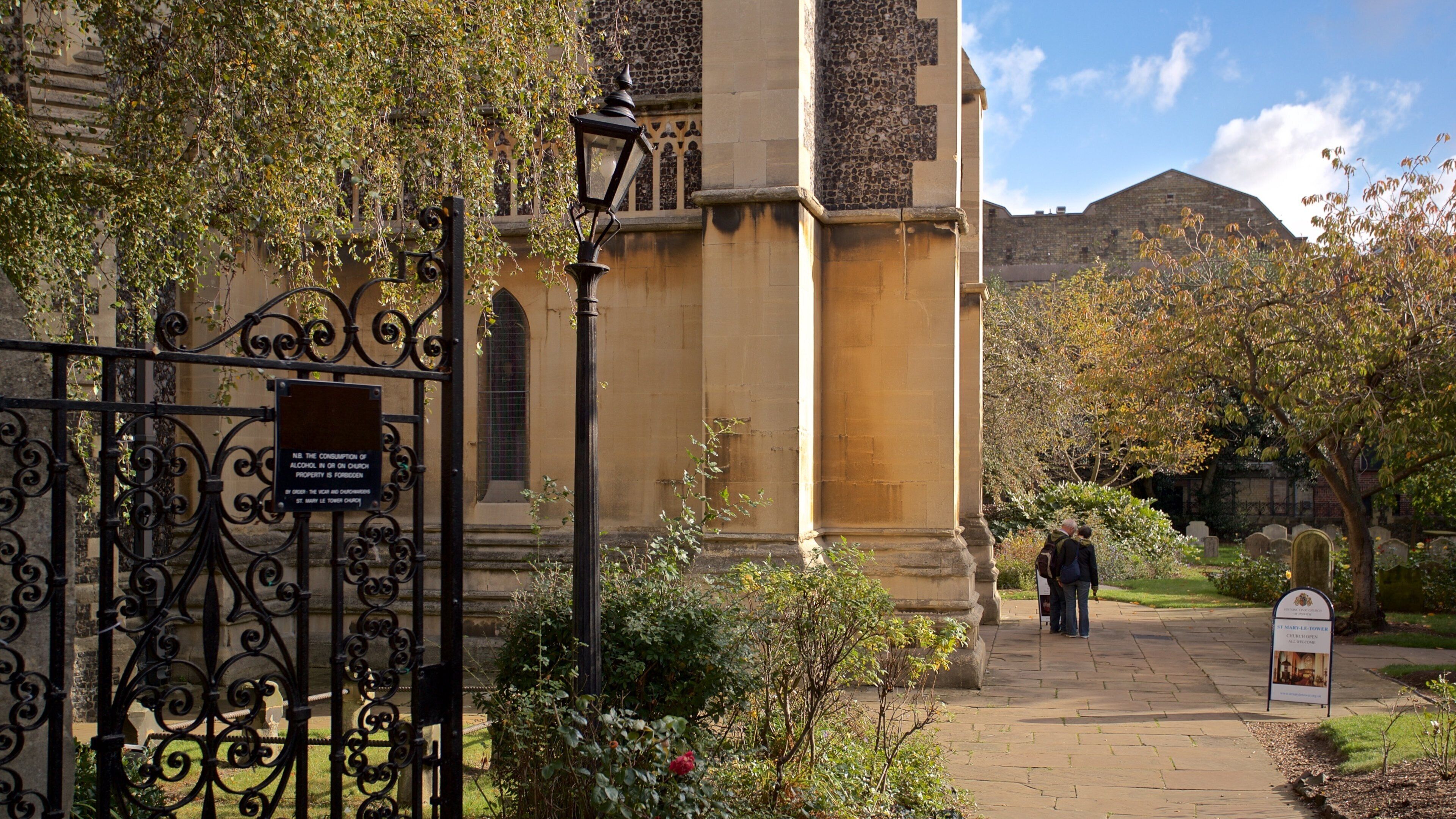 St Mary-le-Tower which includes heritage elements as well as a couple