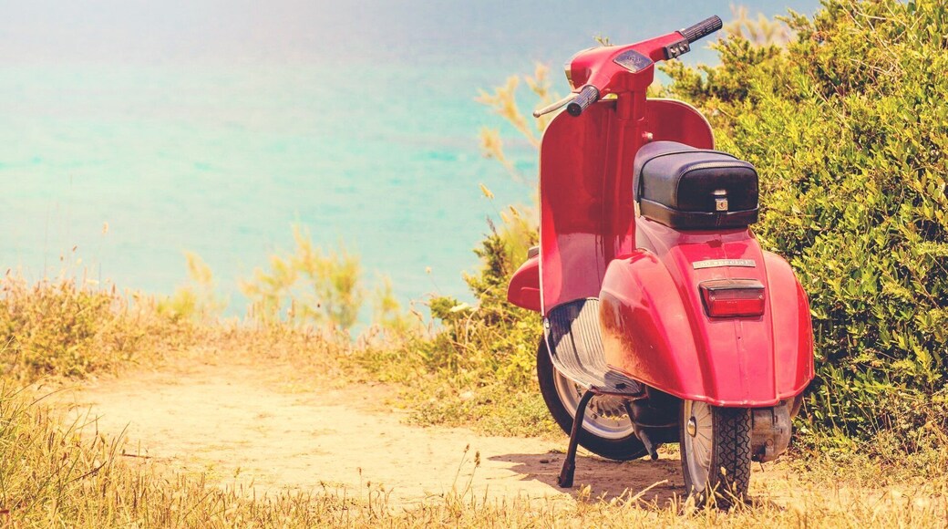 ---- Baia dei Turchi and Vintage Vespa 50