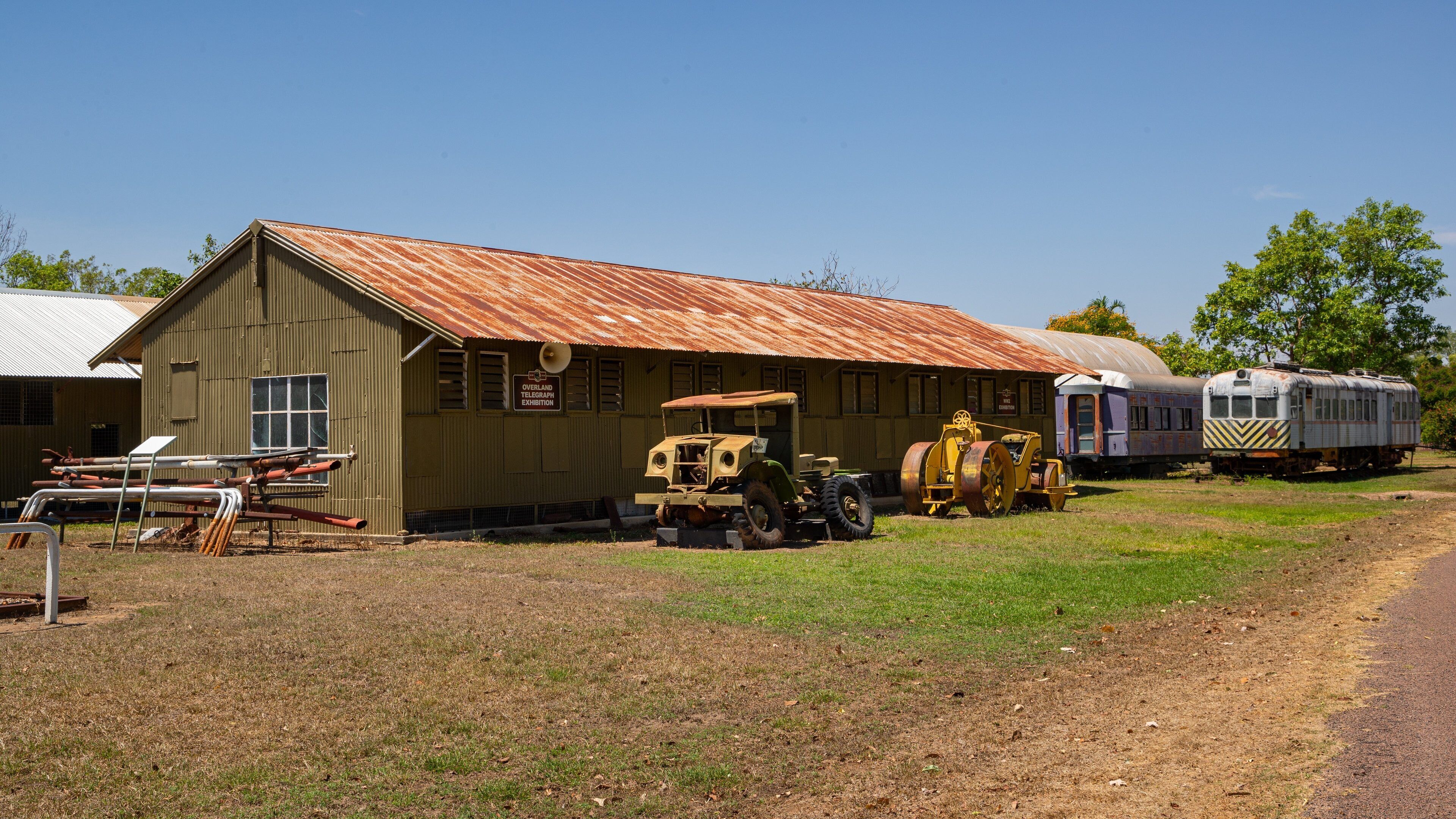 Adelaide River Railway Museum featuring heritage elements and a small town or village