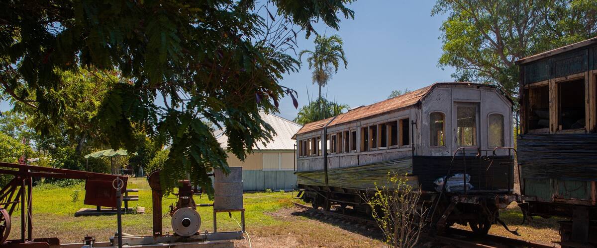 Adelaide River Railway Museum showing railway items and heritage elements
