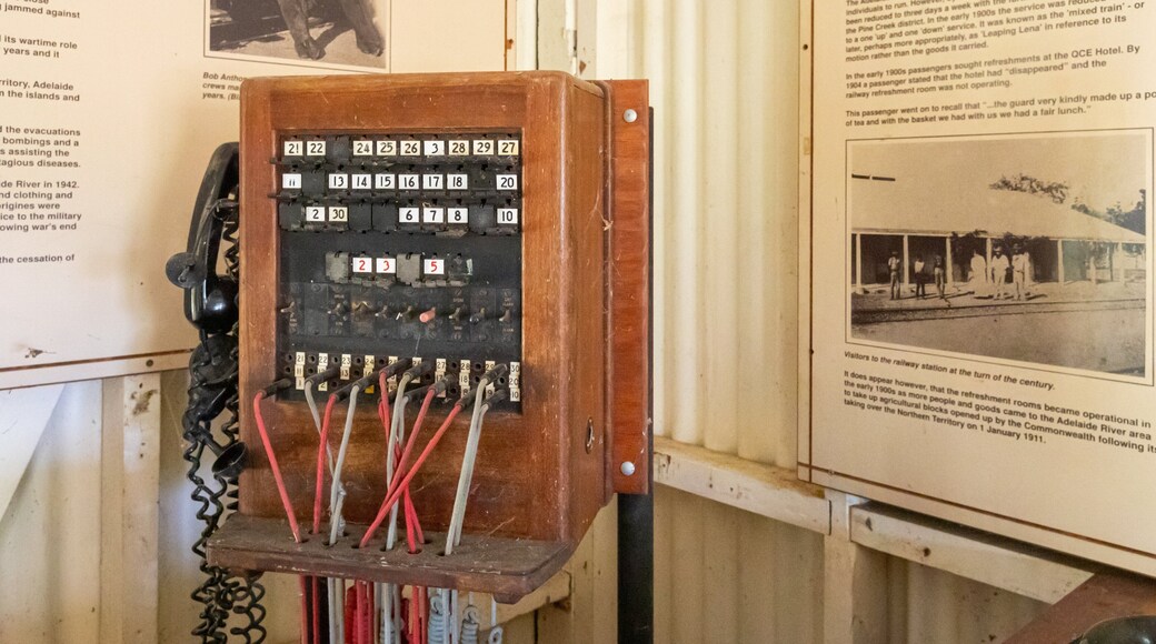 Adelaide River Railway Museum featuring heritage elements and interior views