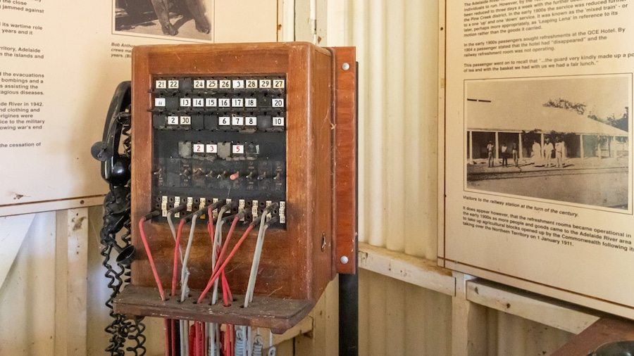 Adelaide River Railway Museum featuring heritage elements and interior views