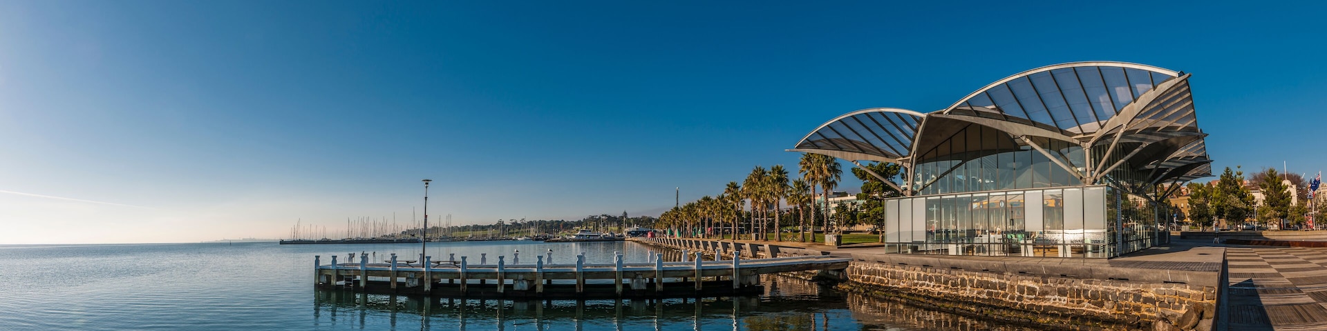 Geelong Carousel and Eastern Beach panorama, Geelong, Victoria Australia, early morning.; Shutterstock ID 1346846348; Purchase Order: SP-2381; Order Number: SP-2381 STAYZ/VRBO/BOOKABACH Nov 2019 - Ima