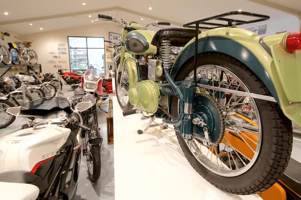 Bicheno\'s Motorcycle Museum & Restoration featuring interior views and heritage elements