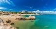 BOWEN, AUS - SEP 18 2017: Horseshoe Bay at Bowen - iconic beach with granite rocks, Queensland, Australia