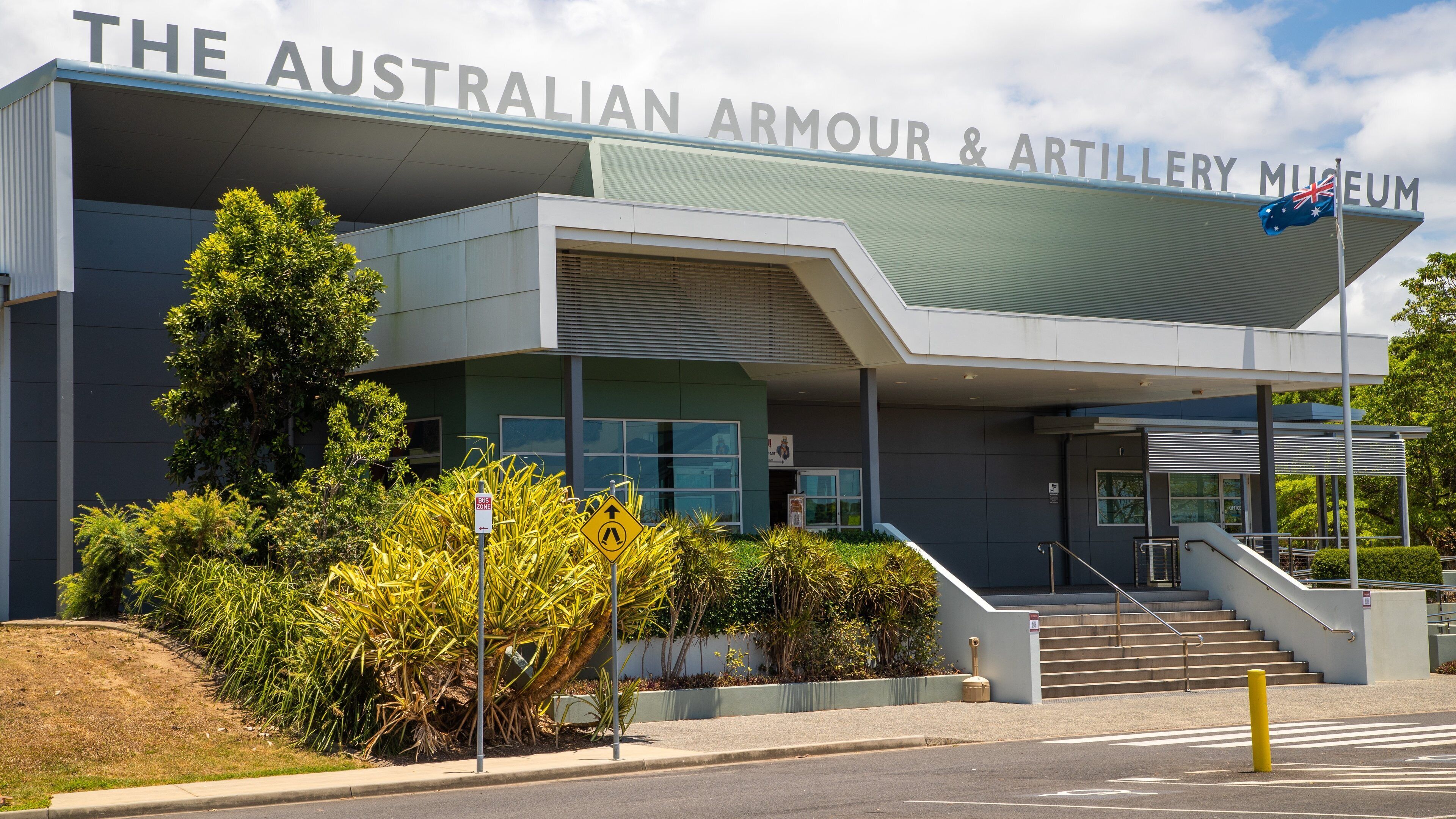 Australian Armour and Artillery Museum featuring signage