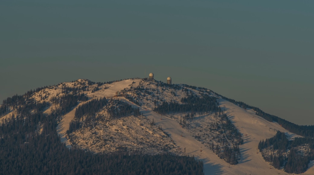 Velky Javor hill in winter sunrise morning in Germany