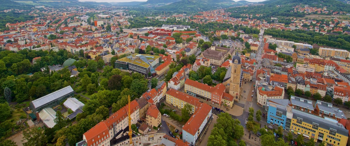 Jen-Tower which includes landscape views and a city