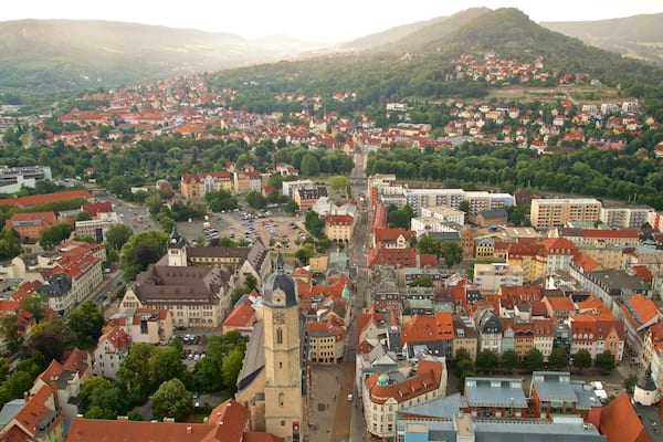 Jen-Tower showing a city, tranquil scenes and landscape views