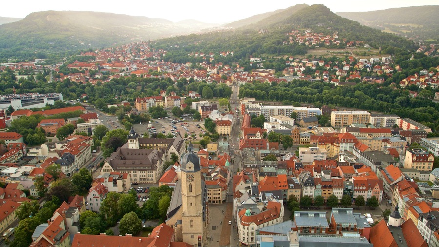 Jen-Tower which includes landscape views, a city and tranquil scenes
